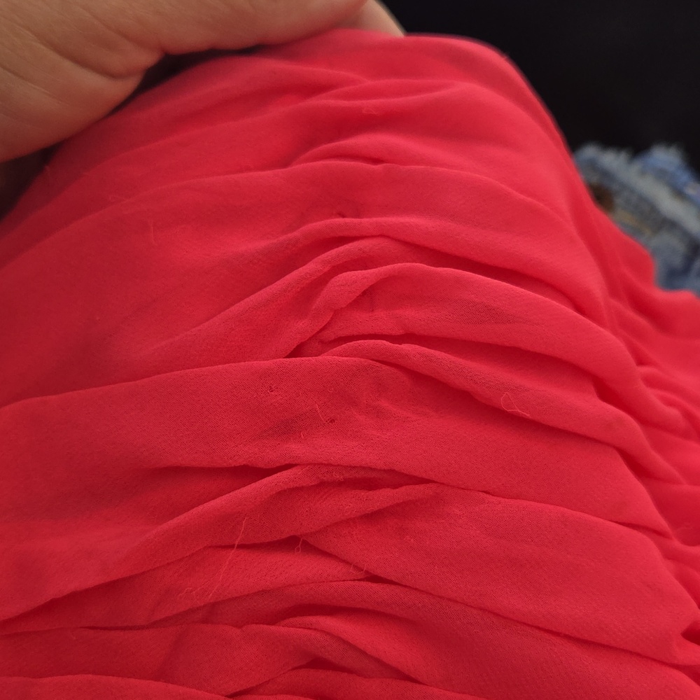 Victor Costa Coral Strapless Dress - Picture 14 of 14